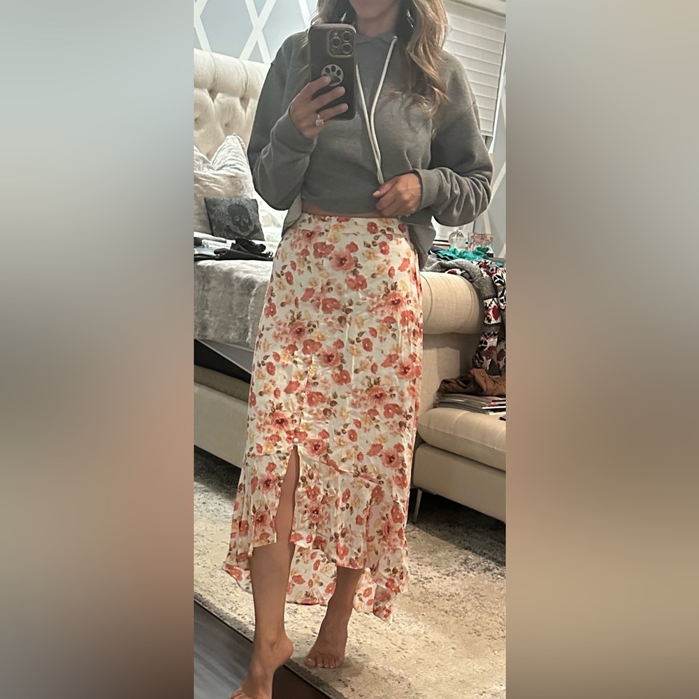 Abercrombie floral hi-low skirt